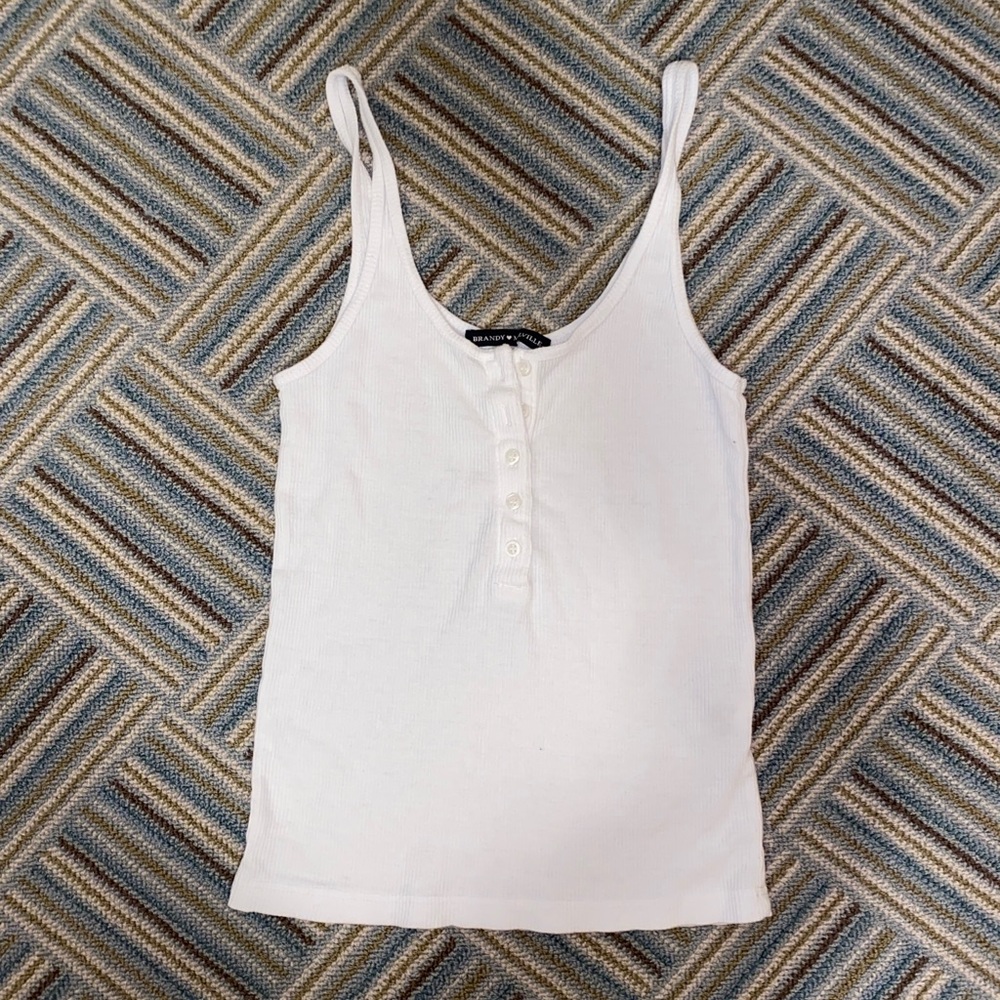White buttoned Brandy Melville crop top